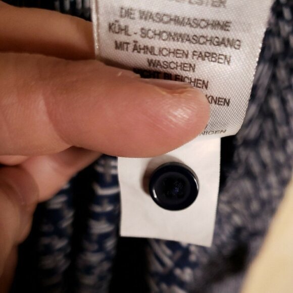 Dalia Women's Blue Geometric Print Long  Sleeve Roll Tab Blouse XL - Picture 6 of 7